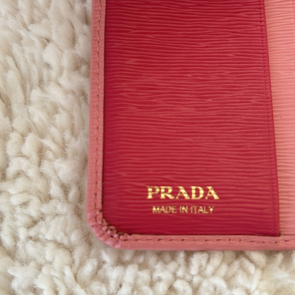 PRADA Saffiano Pink Bifold Wallet - Picture 10 of 10